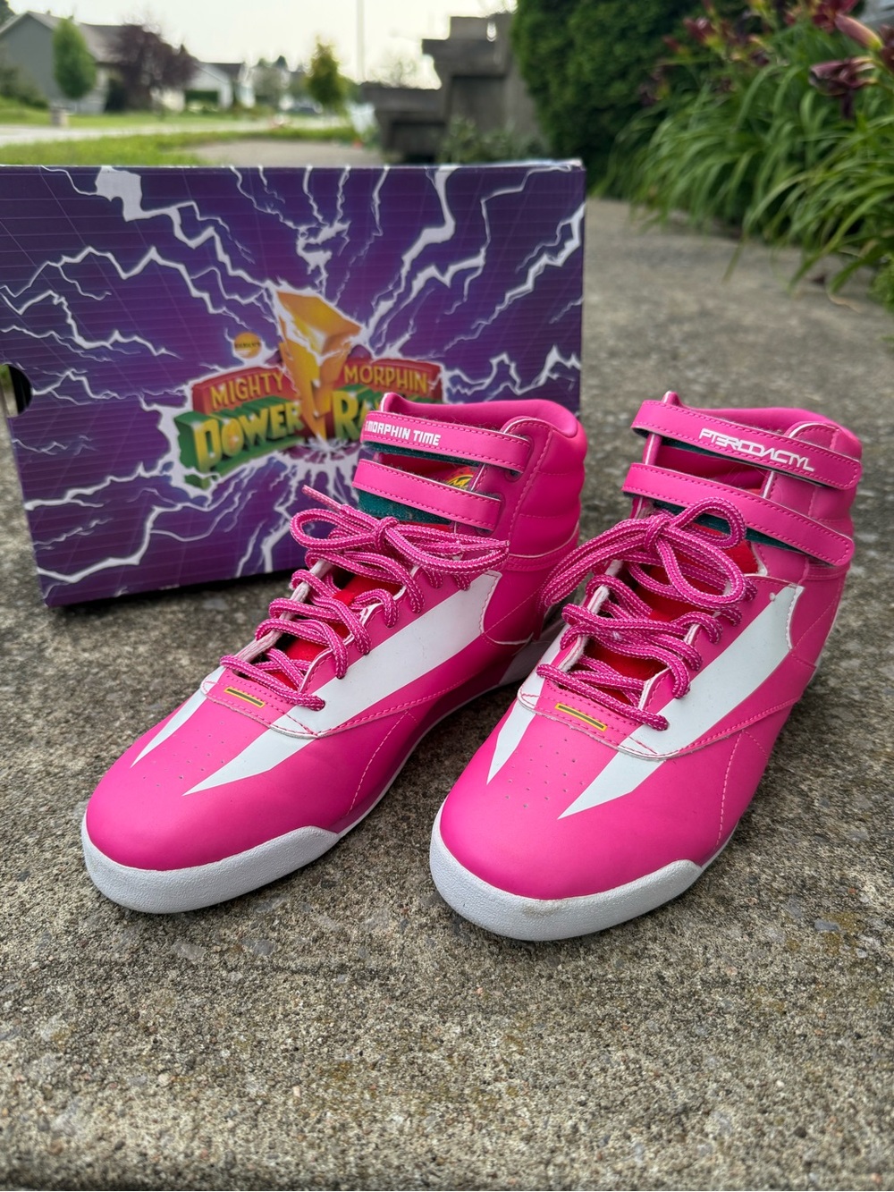 Reebok Power Rangers Freestyle Pink High Top